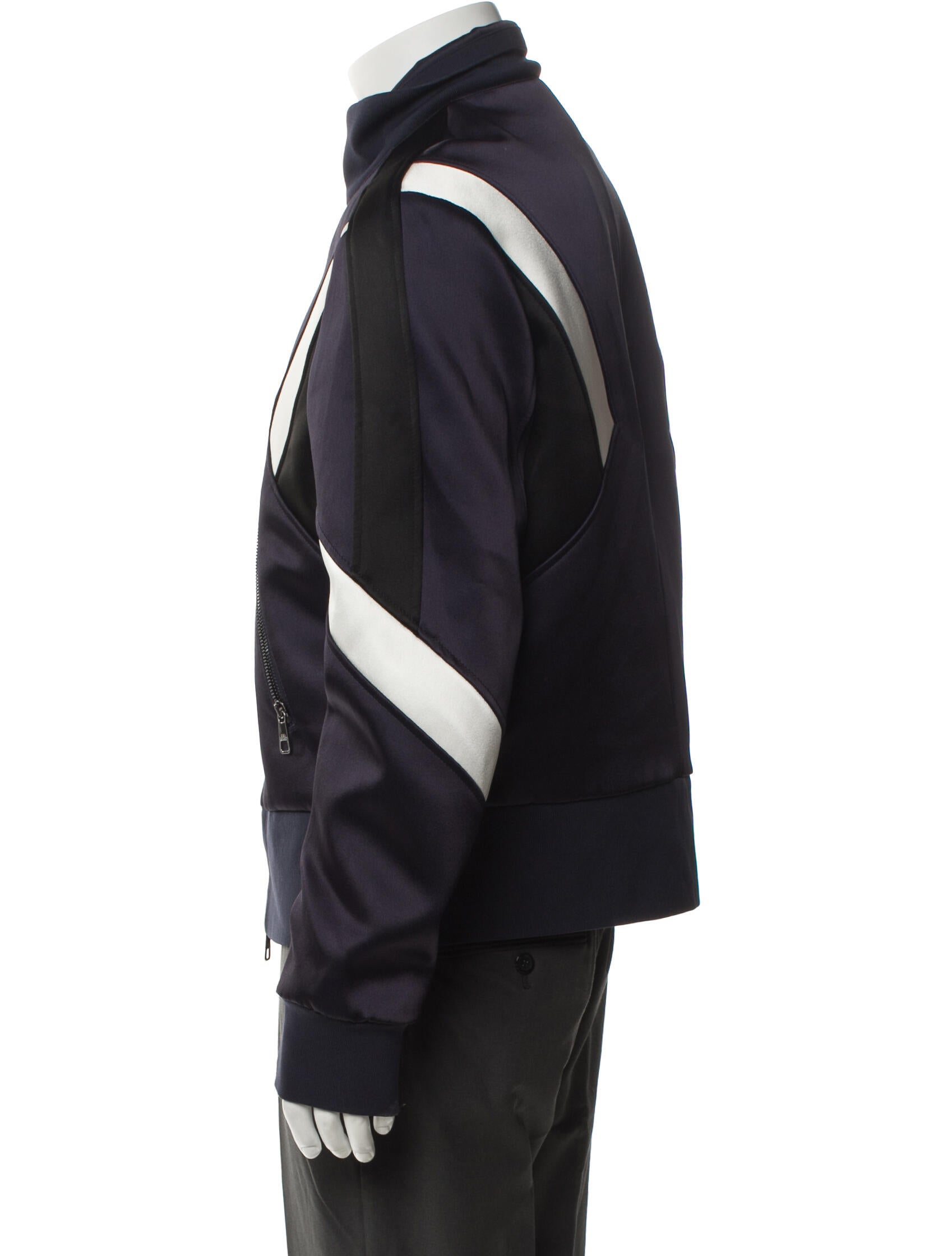 Neil Barrett Colorblock Pattern Moto Jacket