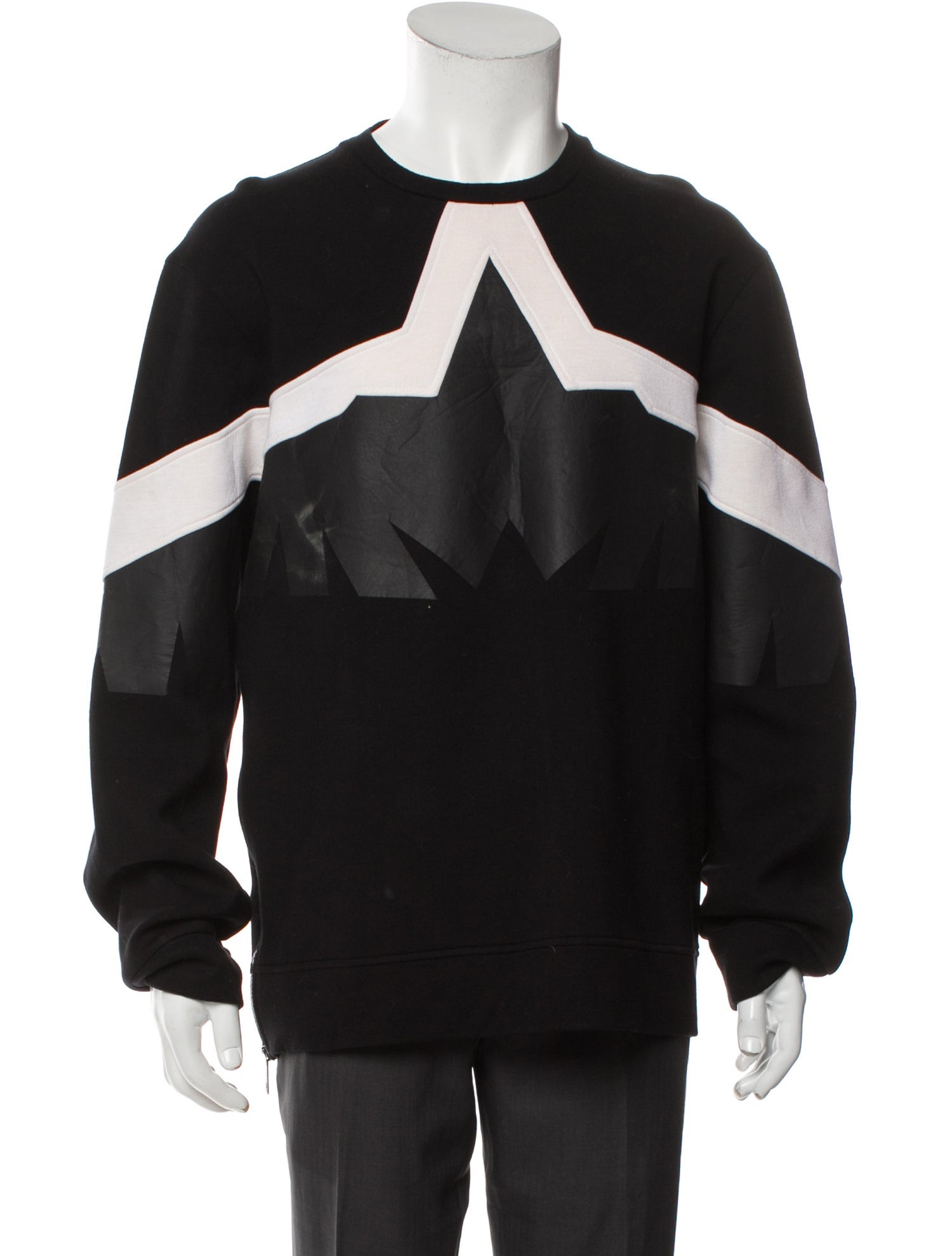 Neil Barrett Colorblock Pattern Crew Neck Sweatshirt