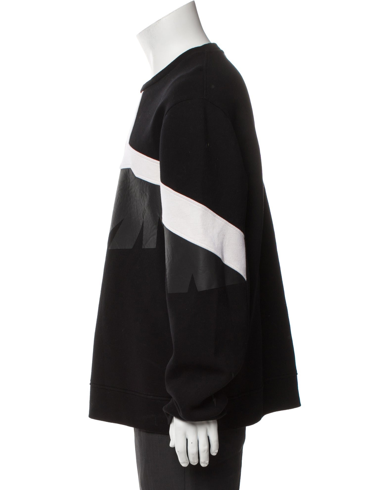 Neil Barrett Colorblock Pattern Crew Neck Sweatshirt