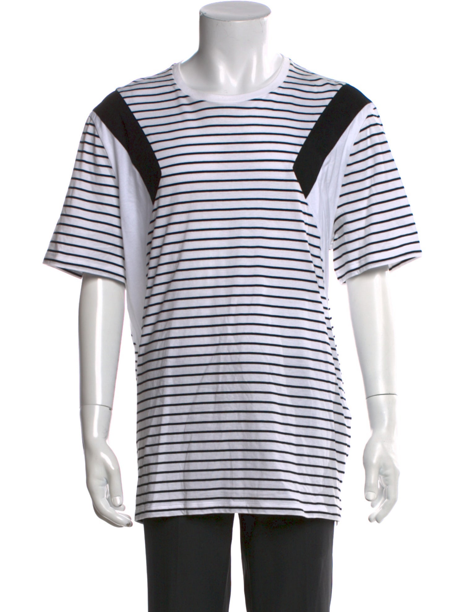 Neil Barrett Striped Scoop Neck T-Shirt