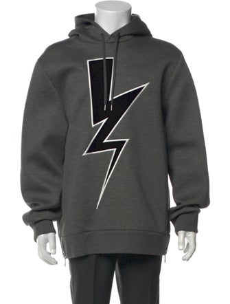 Neil Barrett Graphic Print Crew Neck Hoodie