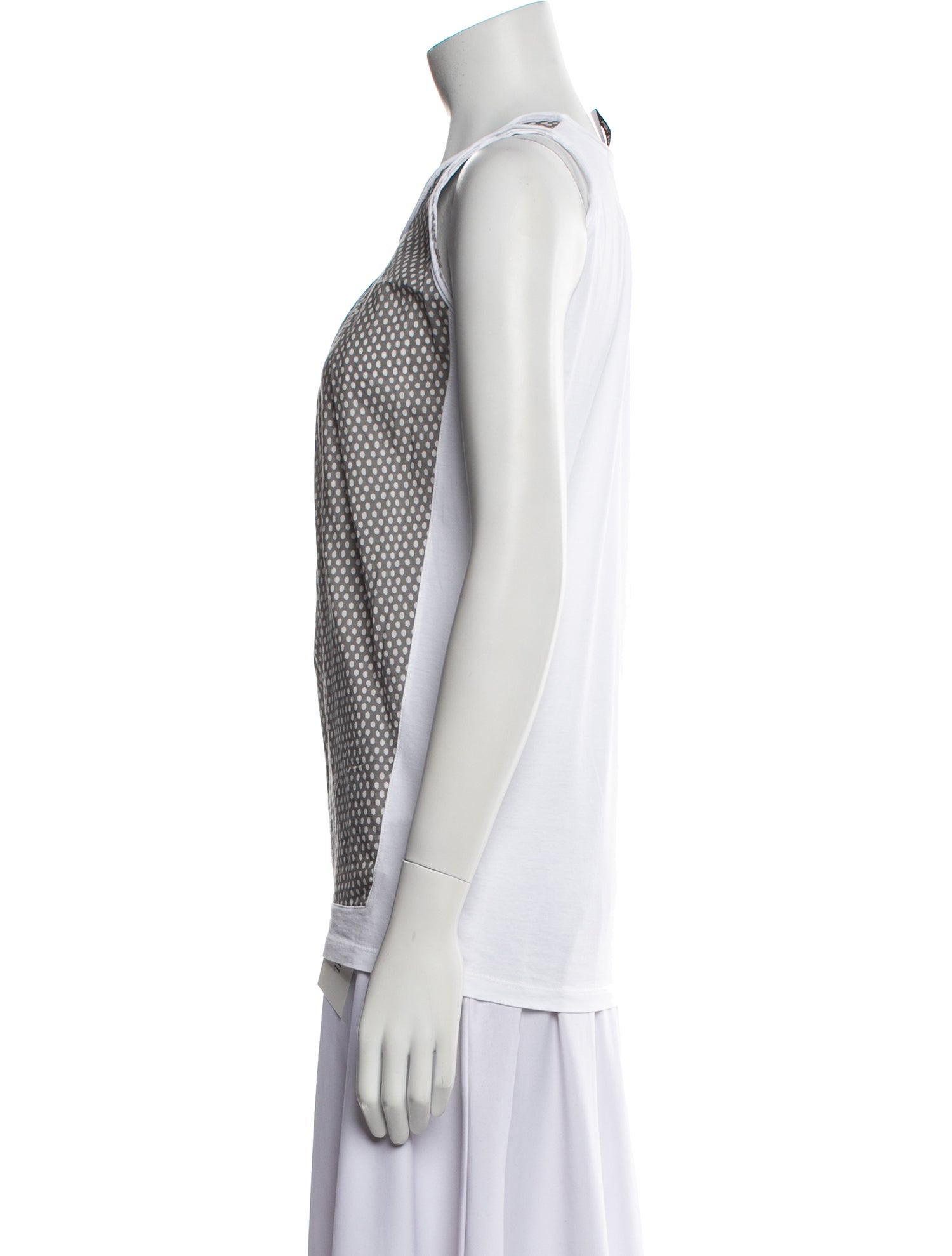 Neil Barrett Polka Dot Print Scoop Neck Top