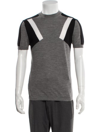 Neil Barrett Wool Colorblock Pattern Pullover