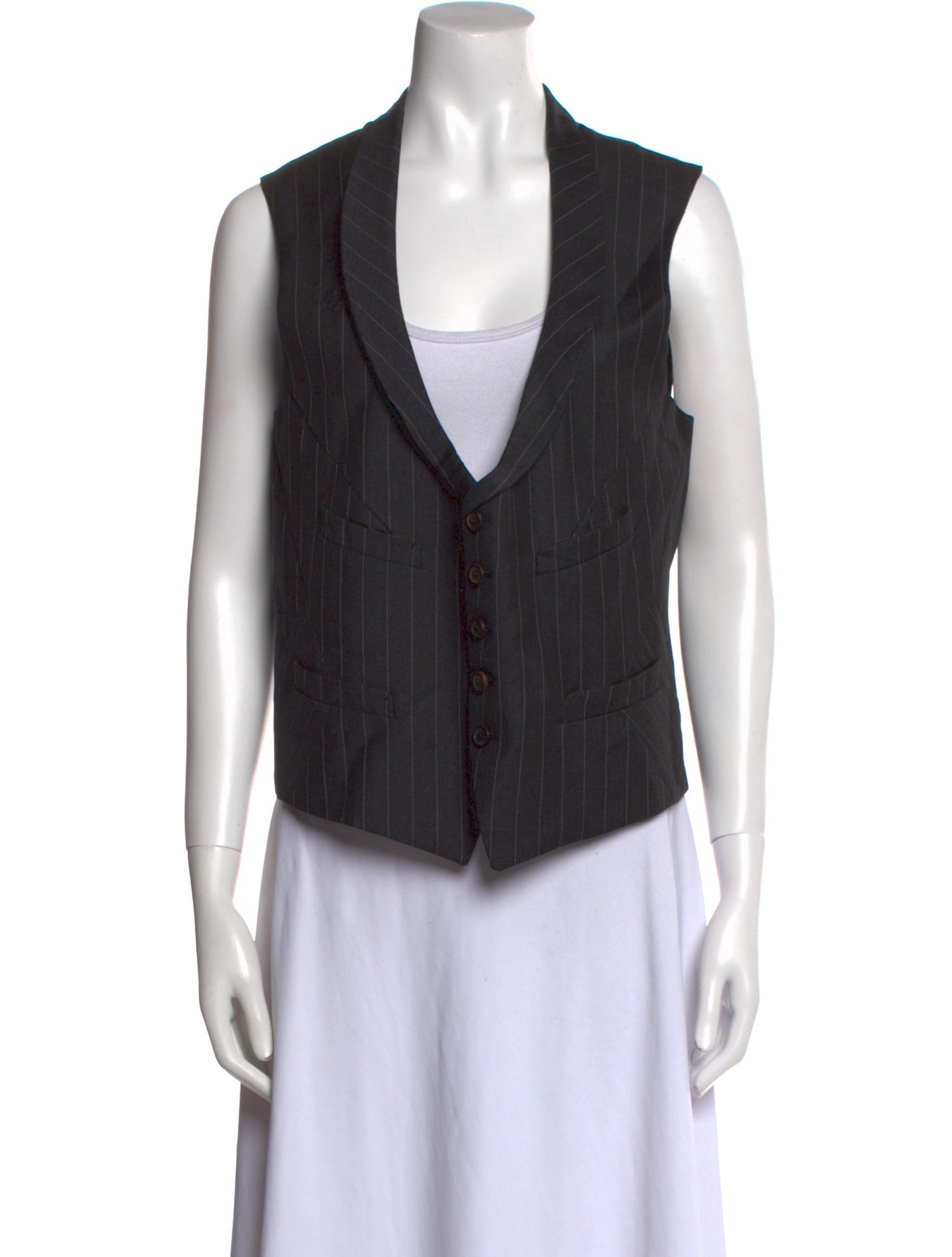 Neil Barrett Lamb Leather V-Neck Crop Top