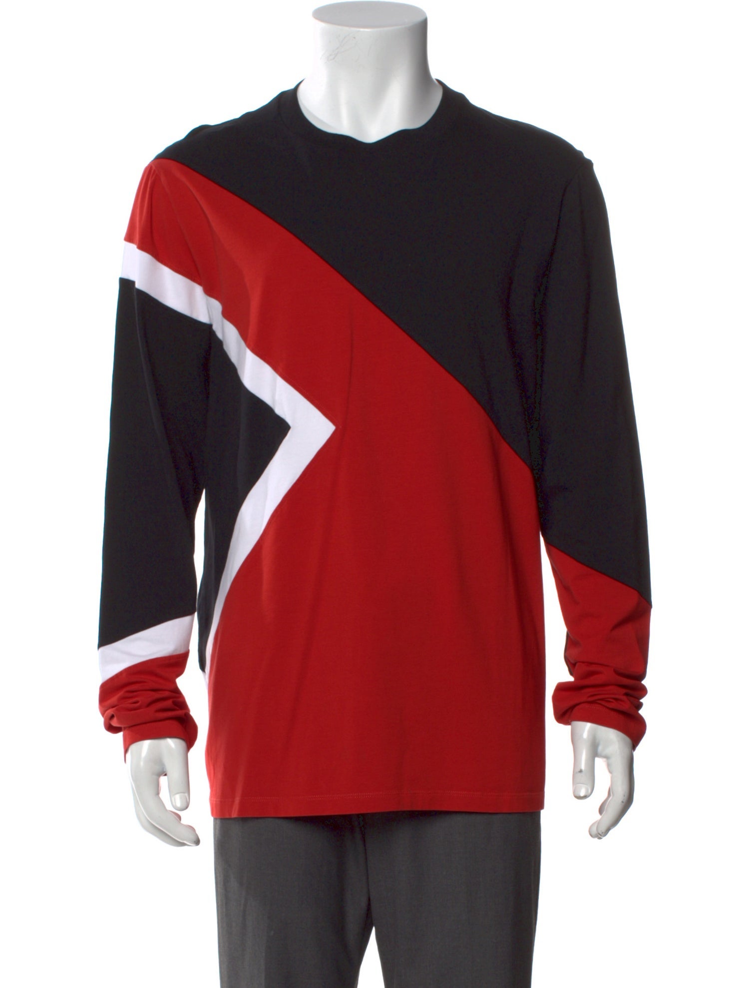 Neil Barrett Colorblock Pattern Long Sleeve Shirt