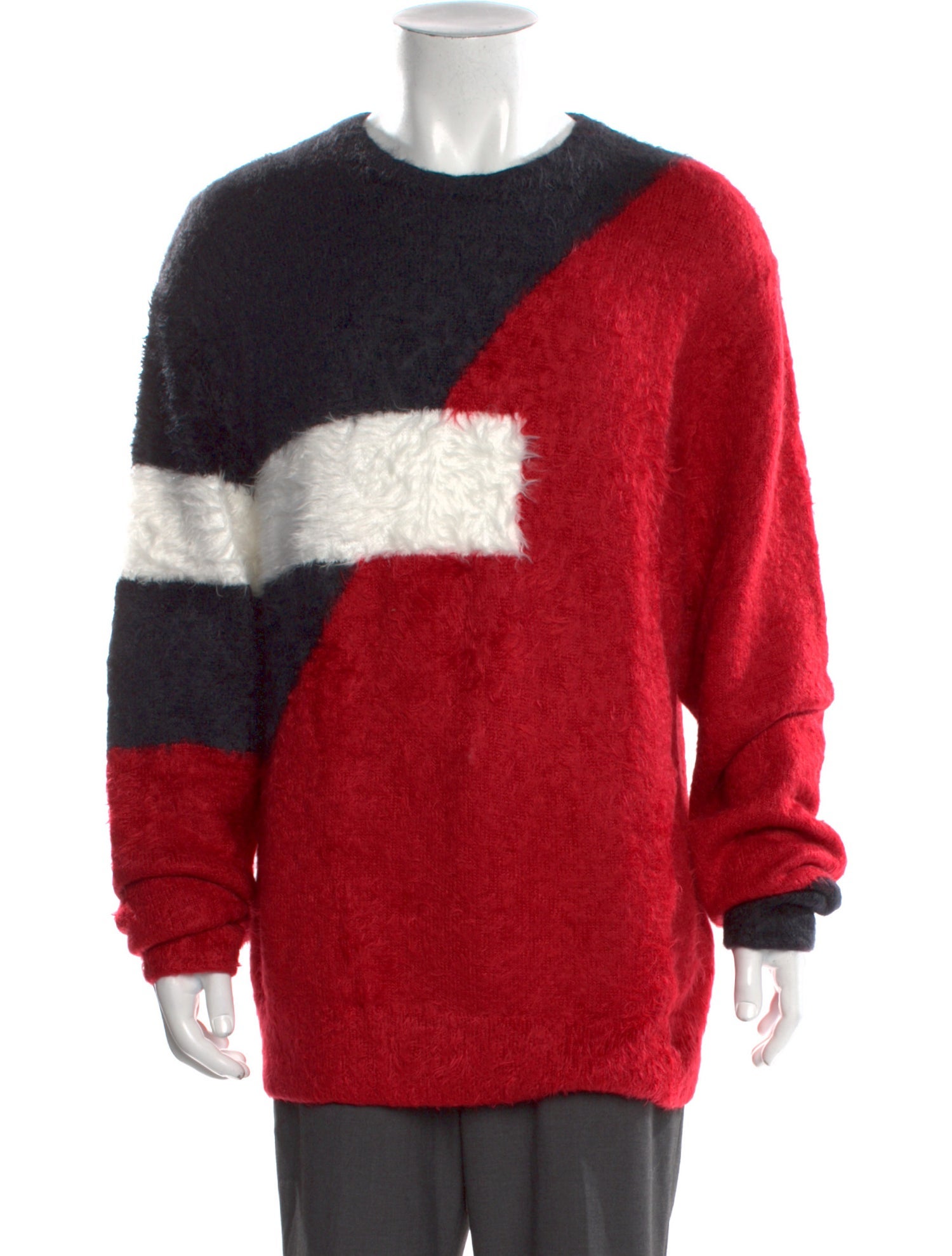 Neil Barrett Colorblock Pattern Crew Neck Pullover