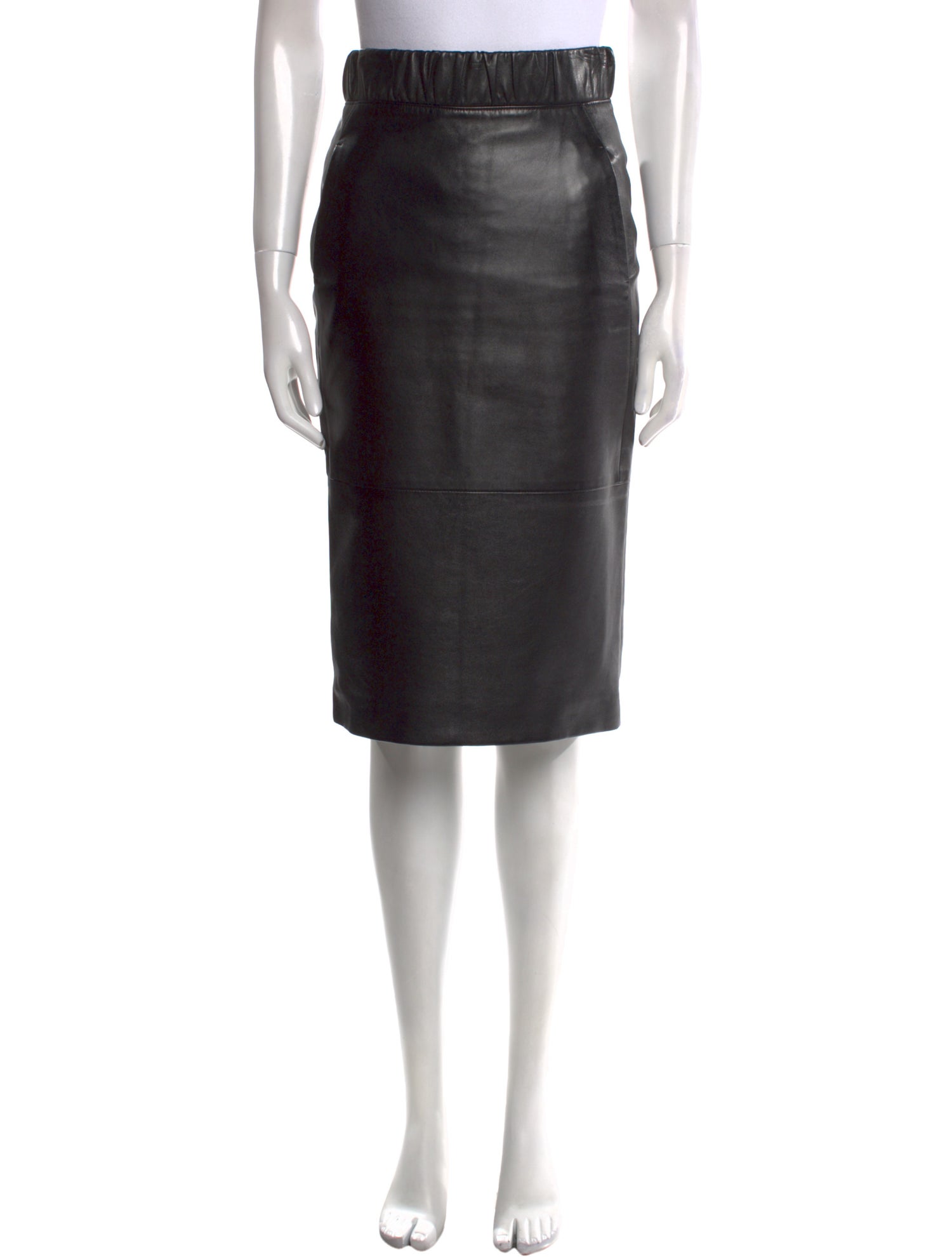 Neil Barrett Lamb Leather Knee-Length Skirt