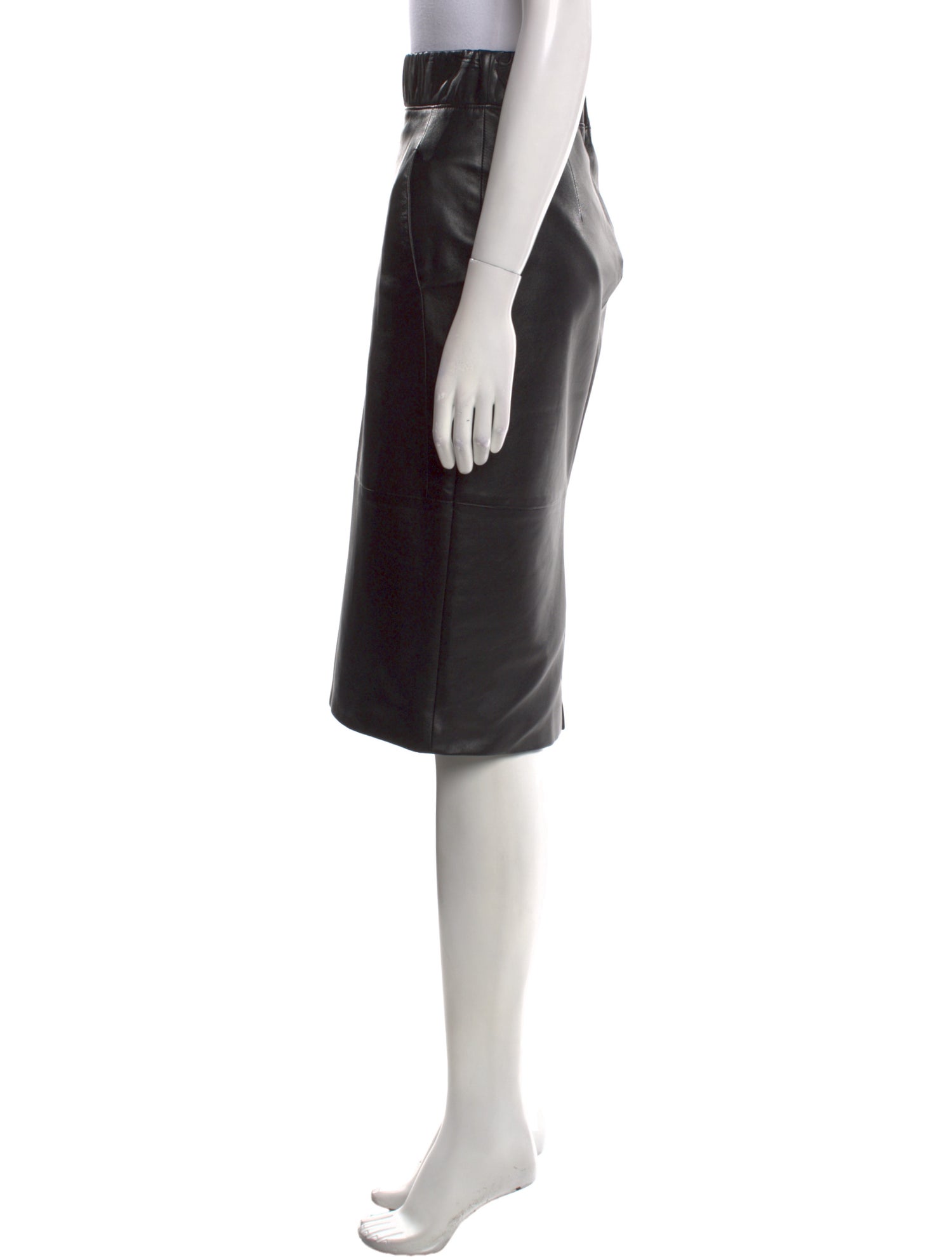 Neil Barrett Lamb Leather Knee-Length Skirt