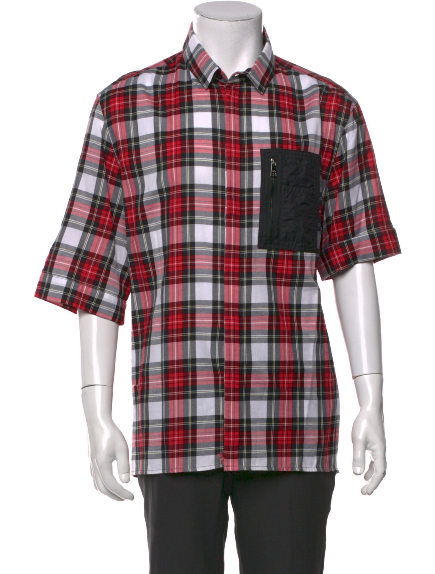 Neil Barrett Plaid Print Short Sleeve Shirt