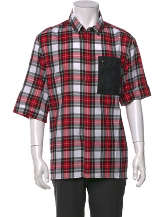 Neil Barrett Plaid Print Short Sleeve Shirt