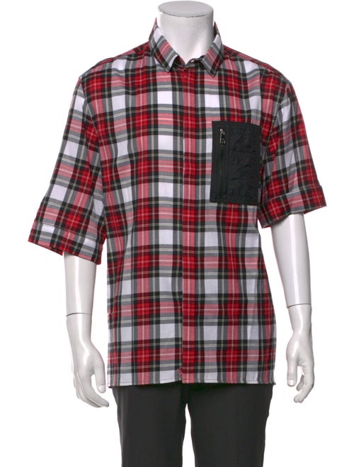 Neil Barrett Plaid Print Short Sleeve Shirt