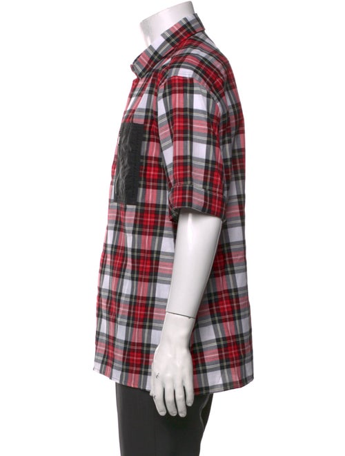 Neil Barrett Plaid Print Short Sleeve Shirt