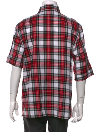 Neil Barrett Plaid Print Short Sleeve Shirt