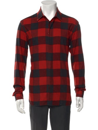 Neil Barrett Plaid Print Long Sleeve Shirt