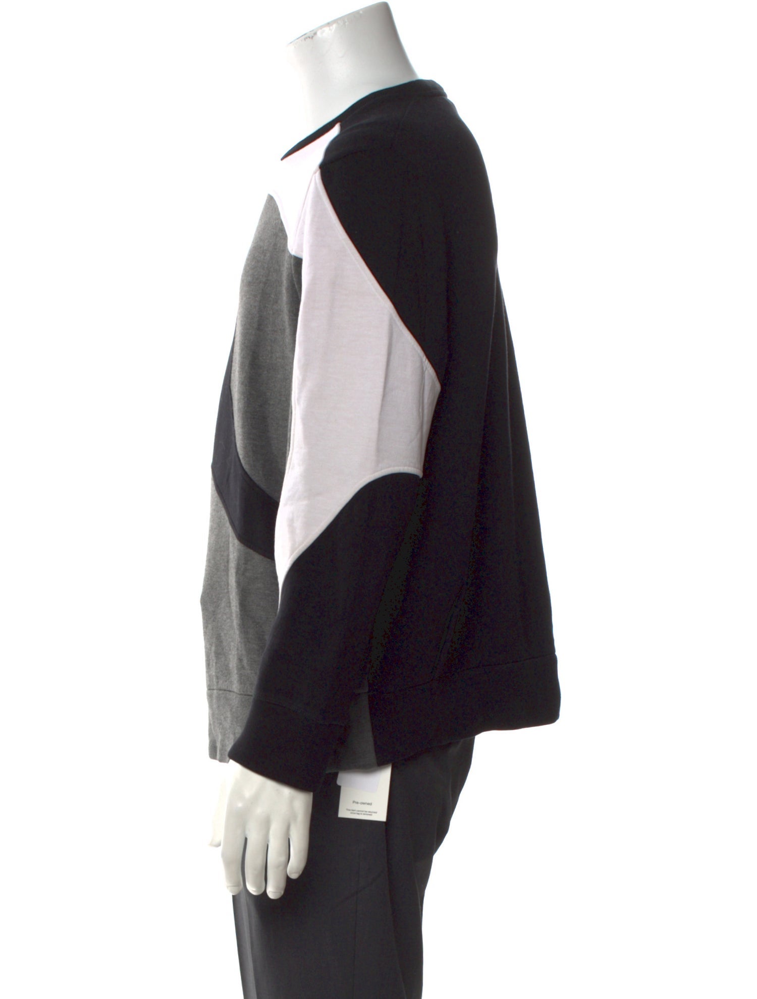 Neil Barrett Colorblock Pattern Crew Neck Sweatshirt