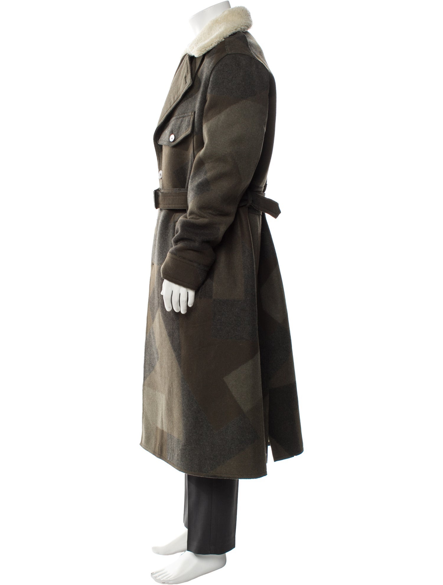 Neil Barrett Virgin Wool Patterned Trench Coat w/ Tags