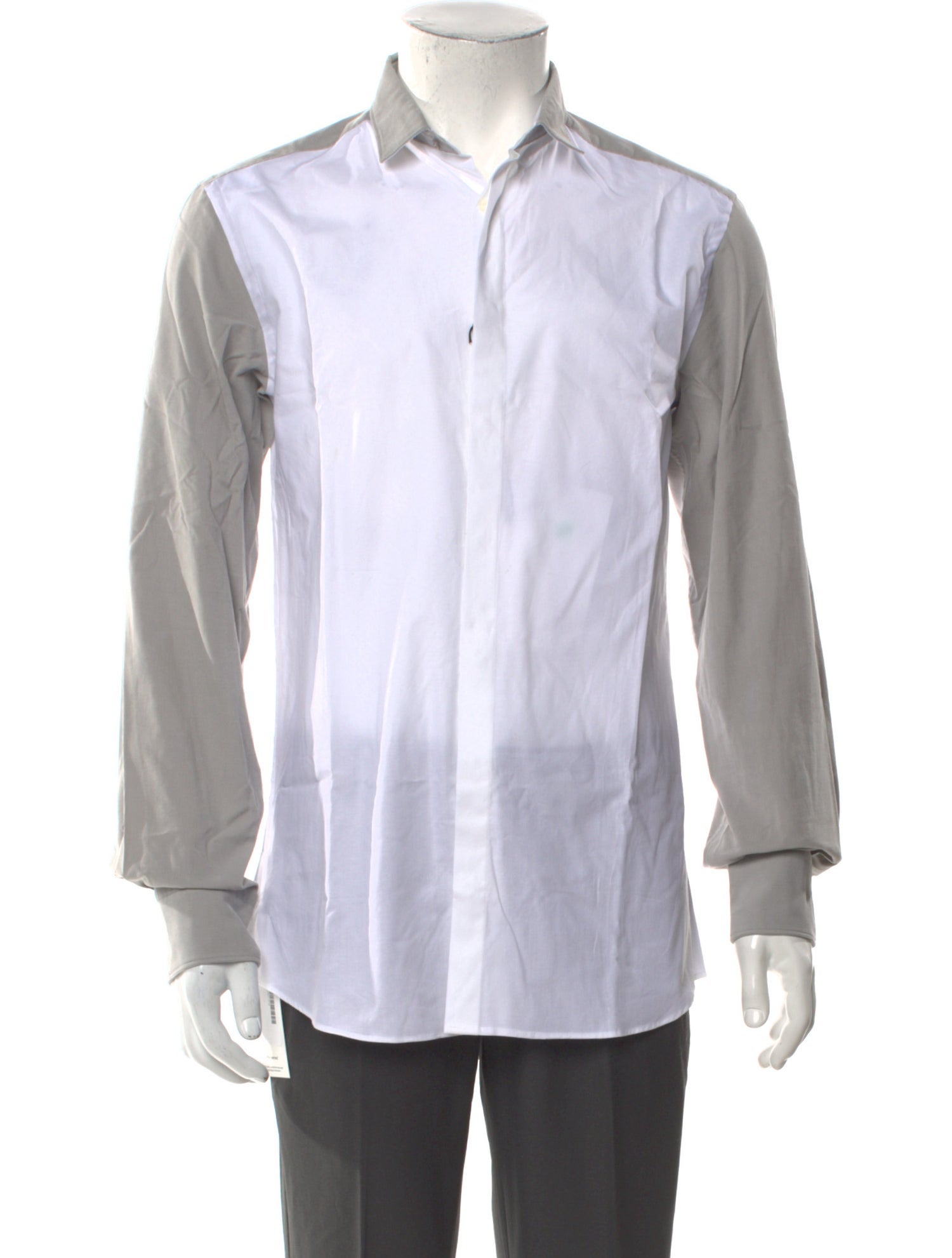 Neil Barrett Colorblock Pattern Long Sleeve Tuxedo Shirt w/ Tags