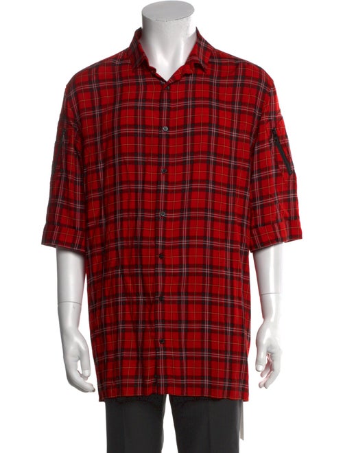 Neil Barrett Plaid Print Three-Quarter Sleeve Shirt