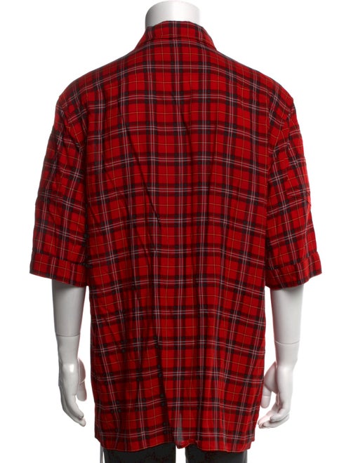 Neil Barrett Plaid Print Three-Quarter Sleeve Shirt