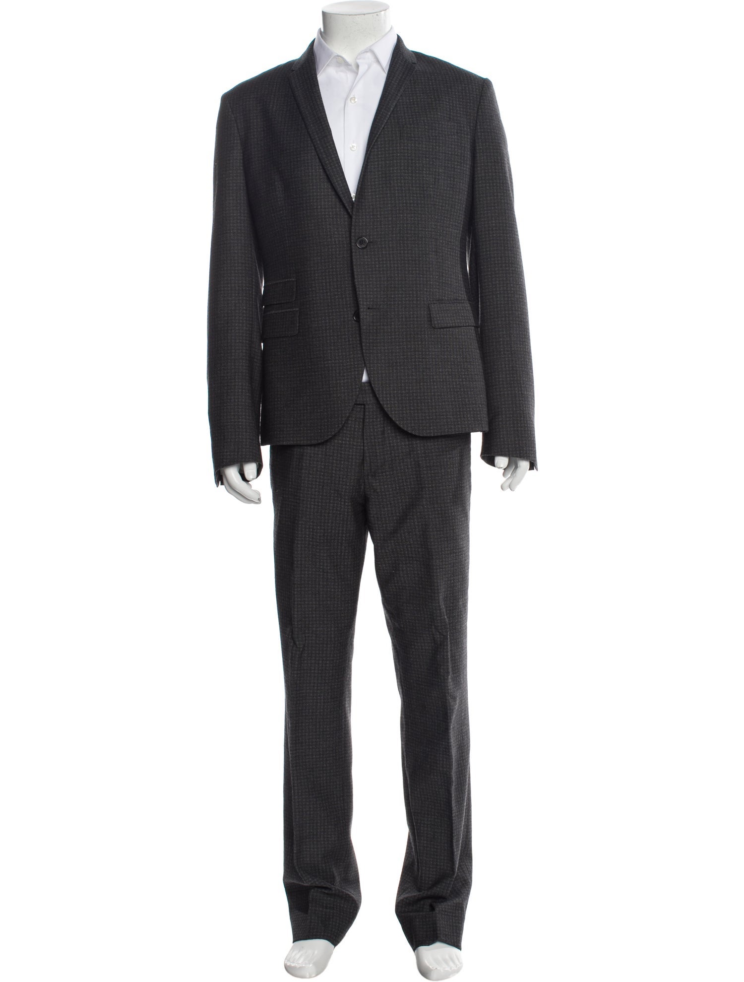 Neil Barrett Virgin Wool Plaid Print Two-Piece Suit