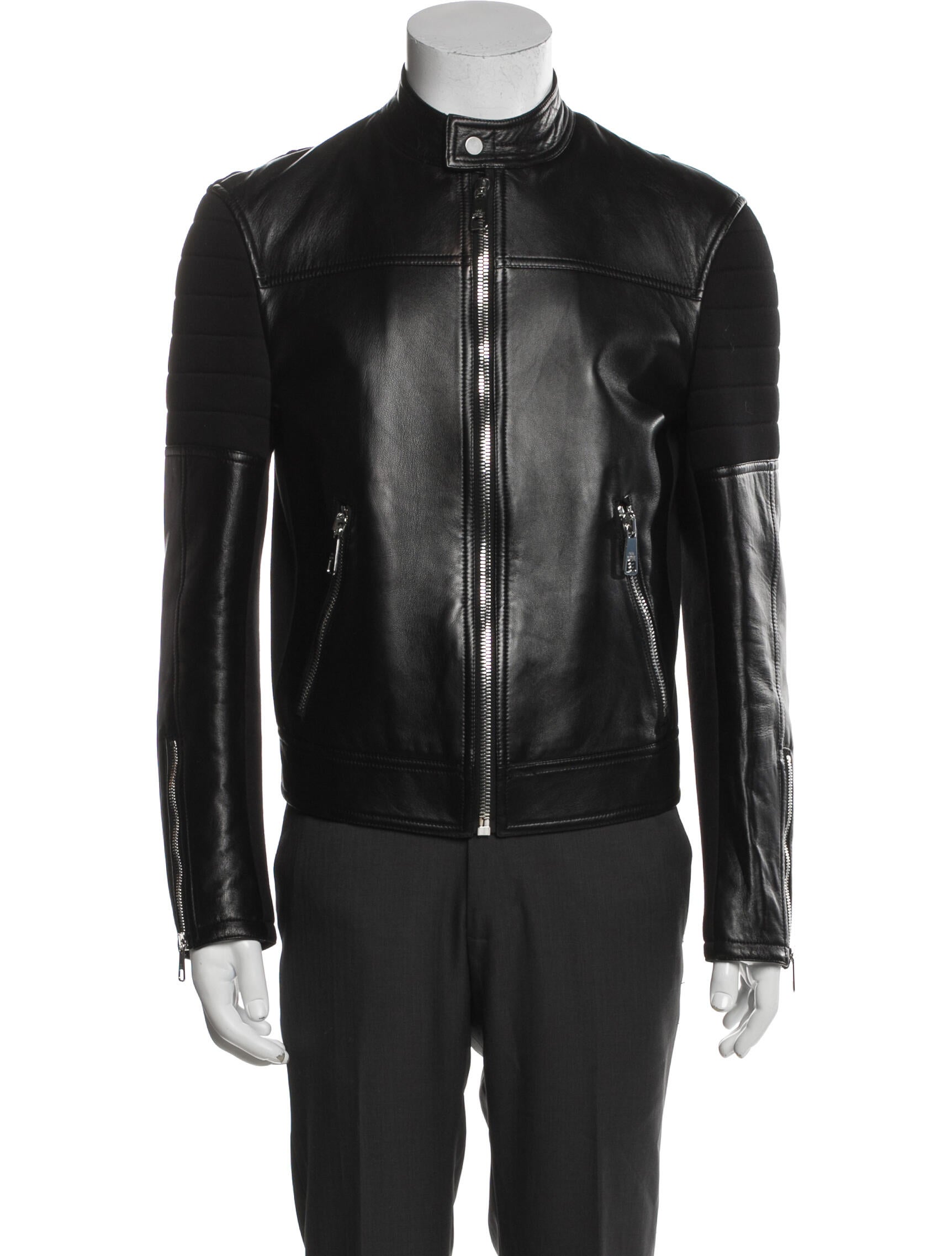 Neil Barrett Lamb Leather Moto Jacket
