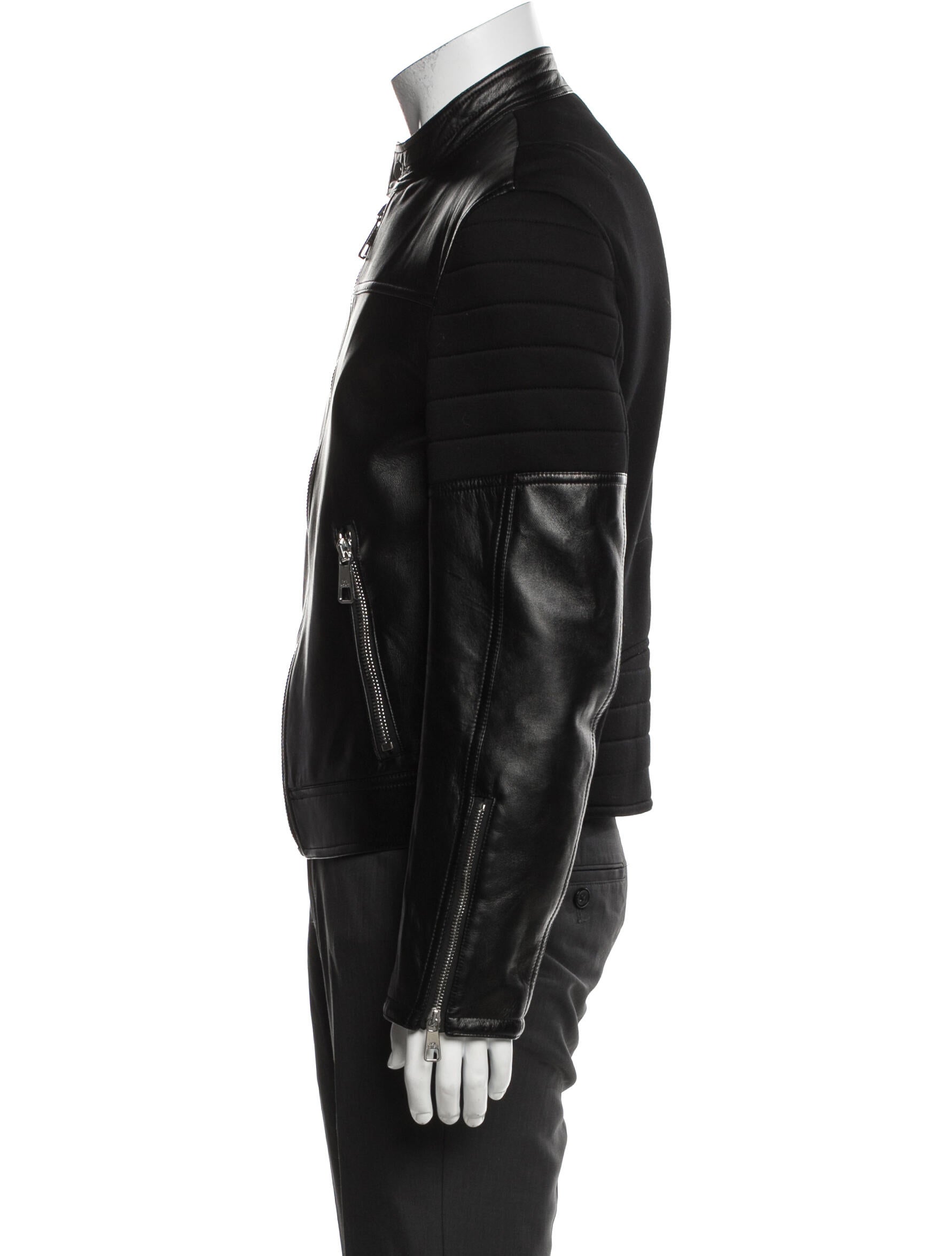 Neil Barrett Lamb Leather Moto Jacket