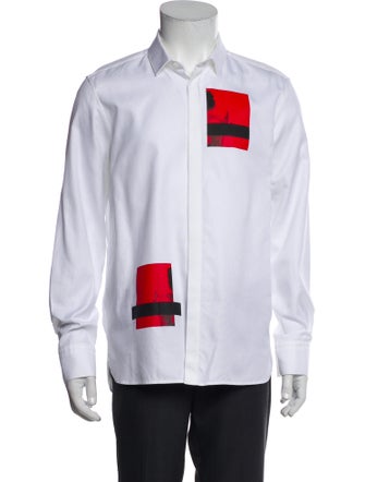 Neil Barrett Graphic Print Long Sleeve Tuxedo Shirt