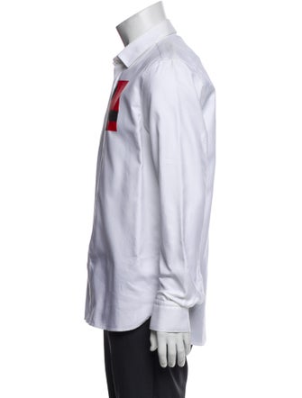 Neil Barrett Graphic Print Long Sleeve Tuxedo Shirt