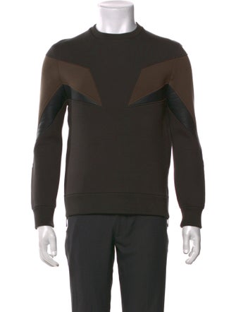 Neil Barrett Colorblock Pattern Crew Neck Sweatshirt