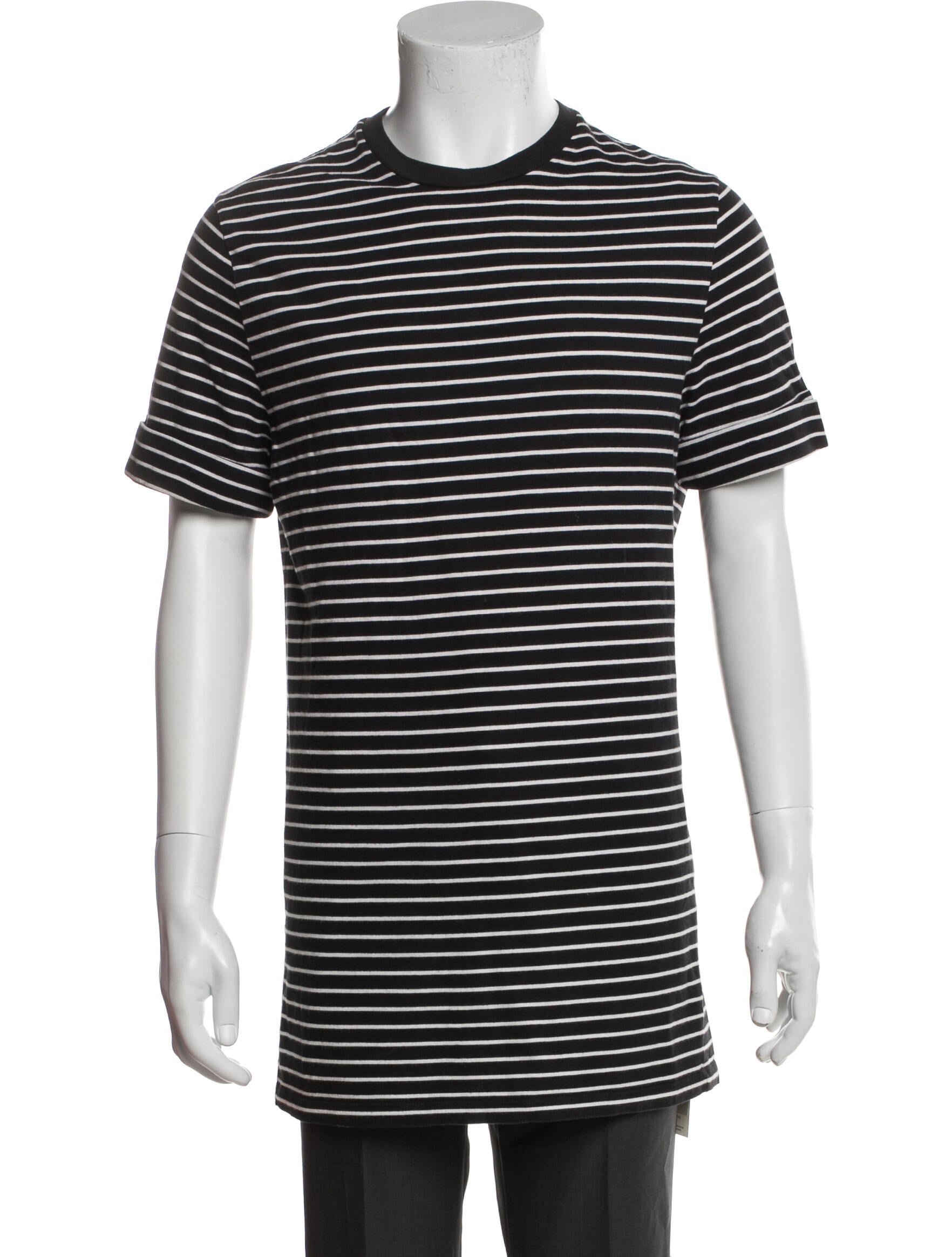 Neil Barrett Striped Crew Neck T-Shirt