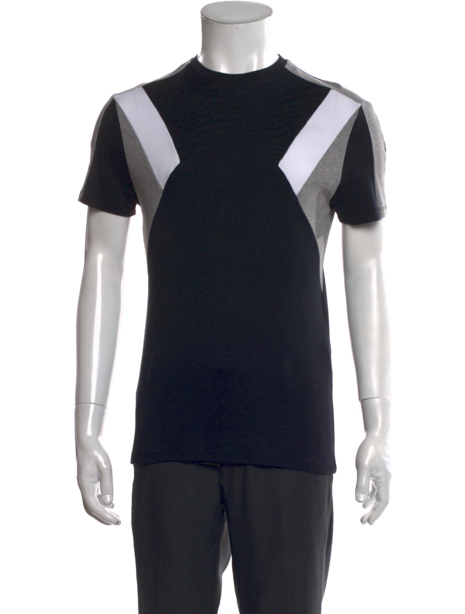 Neil Barrett Colorblock Pattern Crew Neck T-Shirt
