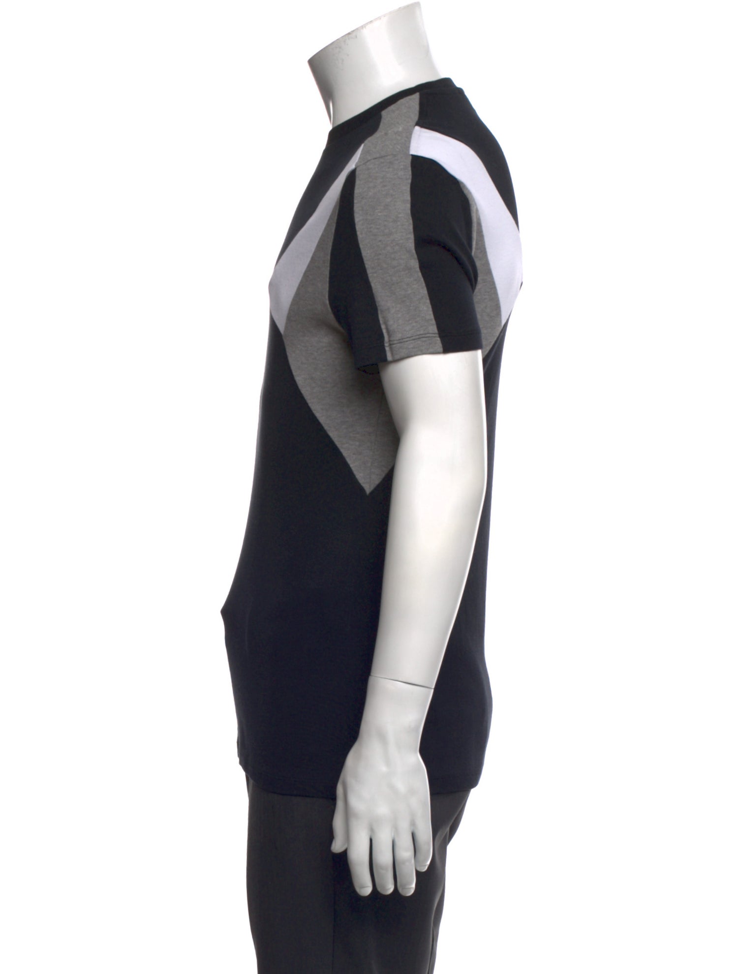 Neil Barrett Colorblock Pattern Crew Neck T-Shirt