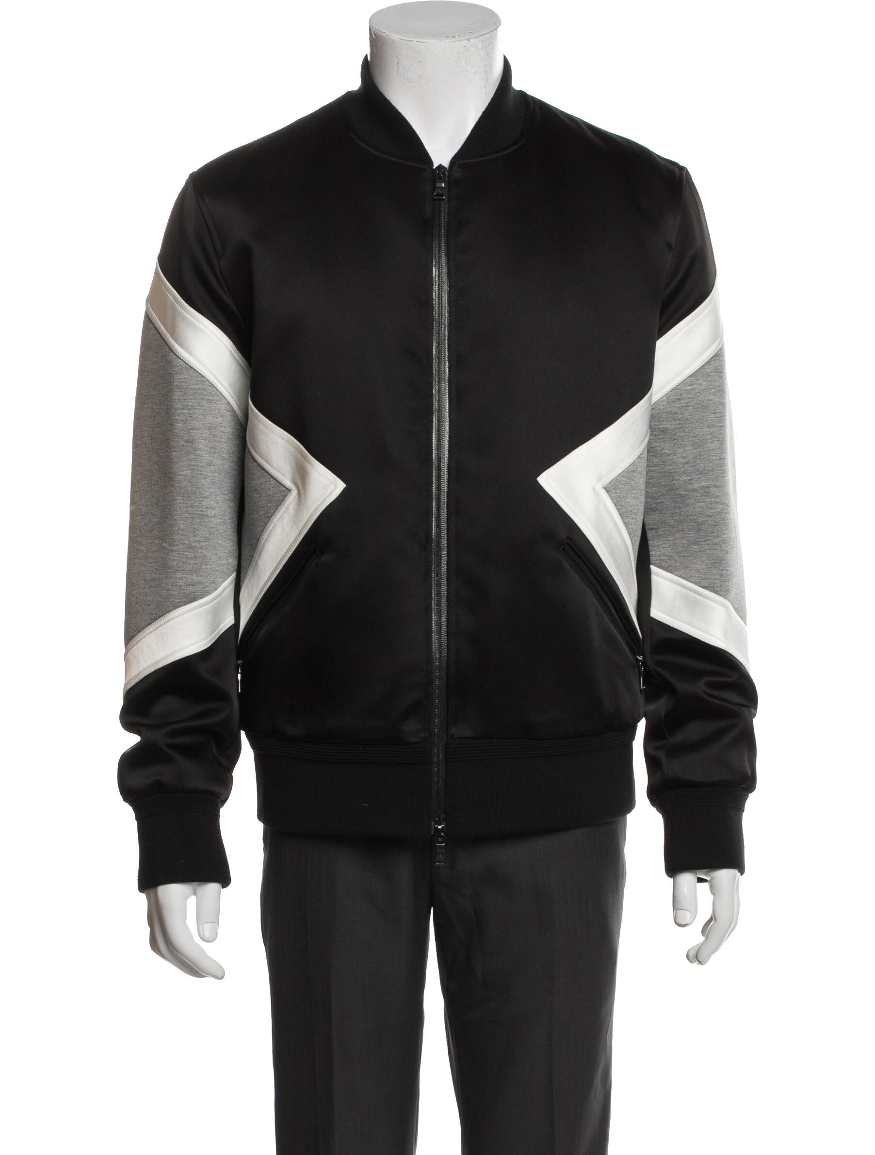 Neil Barrett Colorblock Pattern Bomber Jacket