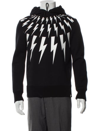 Neil Barrett Graphic Print Crew Neck Hoodie