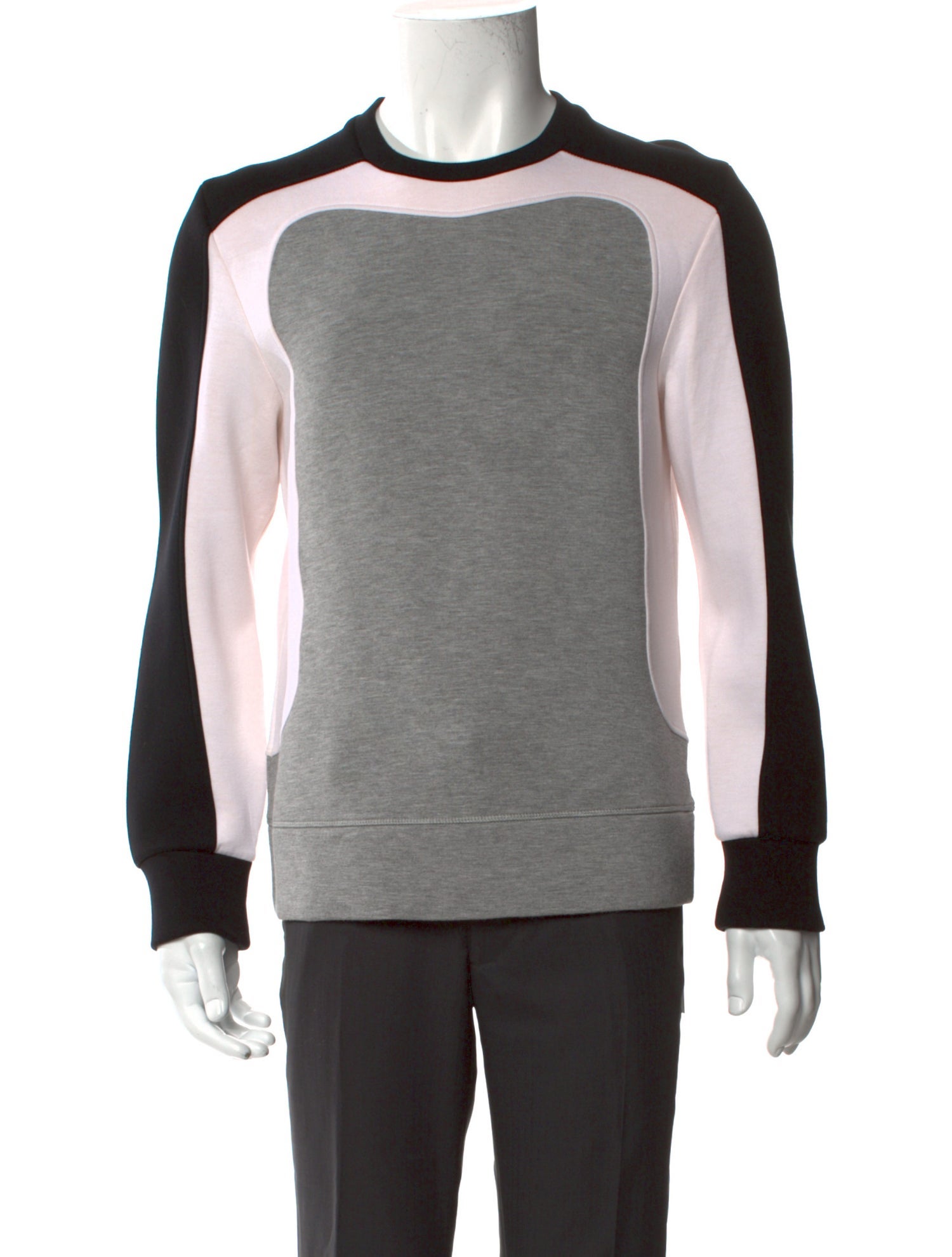 Neil Barrett Colorblock Pattern Crew Neck Sweatshirt