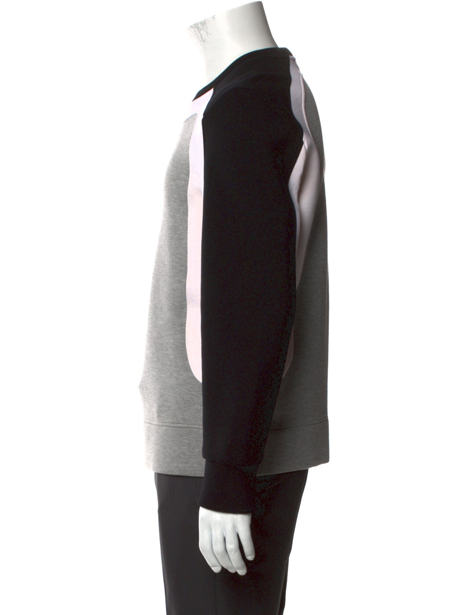 Neil Barrett Colorblock Pattern Crew Neck Sweatshirt