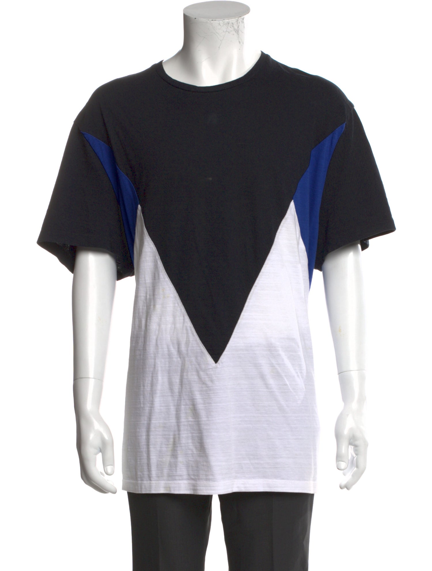 Neil Barrett Colorblock Pattern Crew Neck T-Shirt