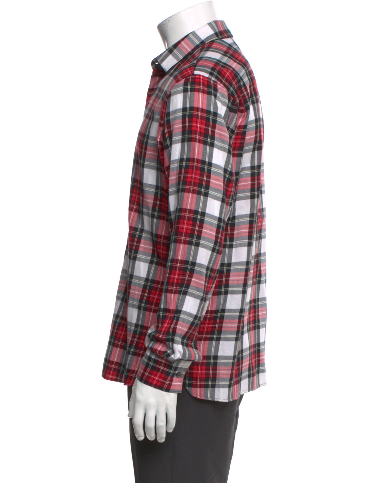 Neil Barrett Plaid Print Long Sleeve Shirt