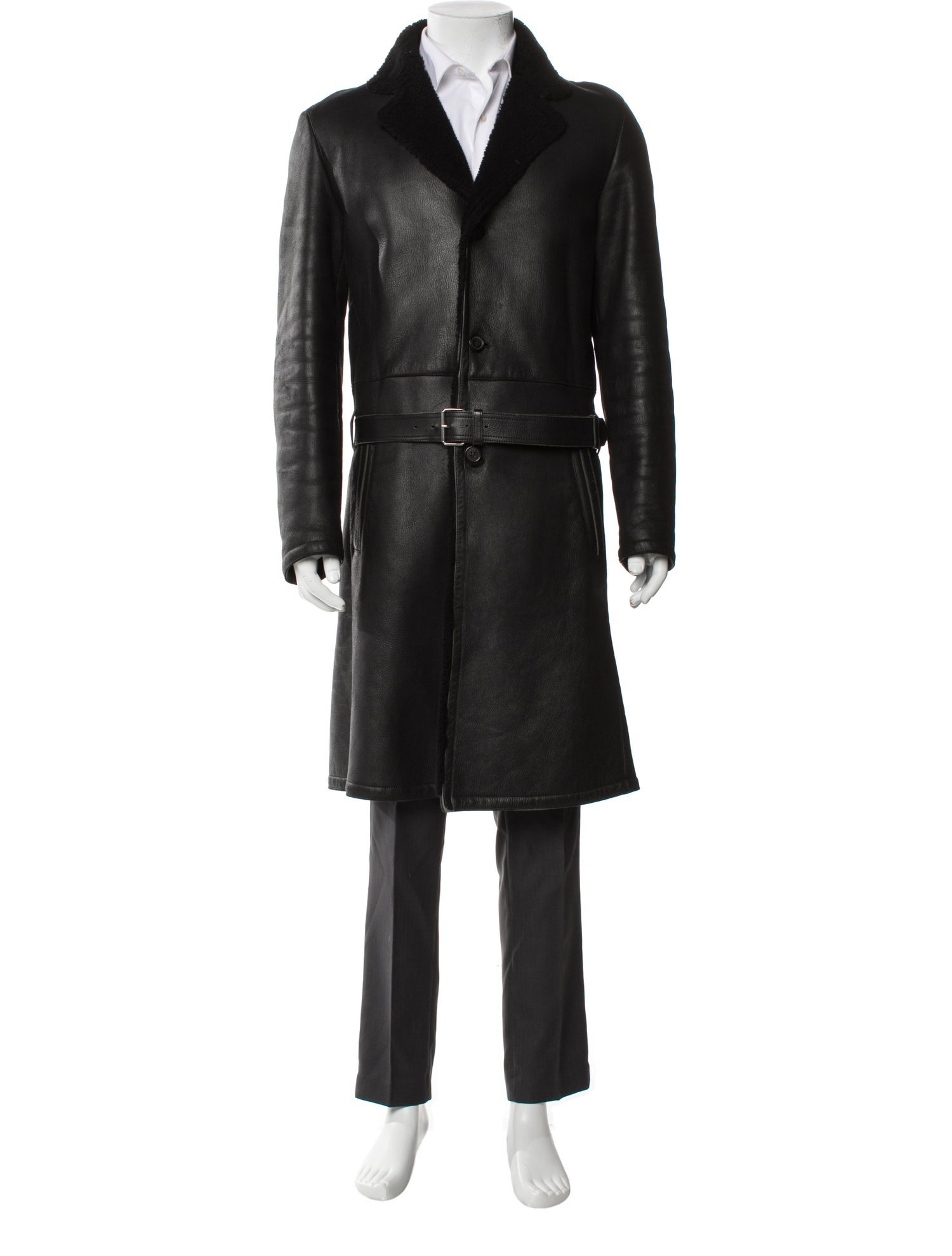 Neil Barrett Leather Overcoat