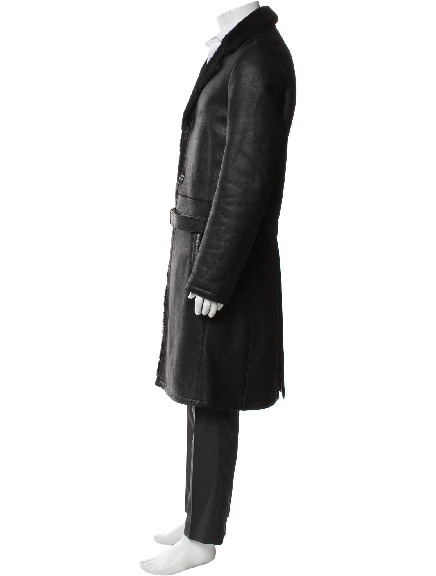 Neil Barrett Leather Overcoat