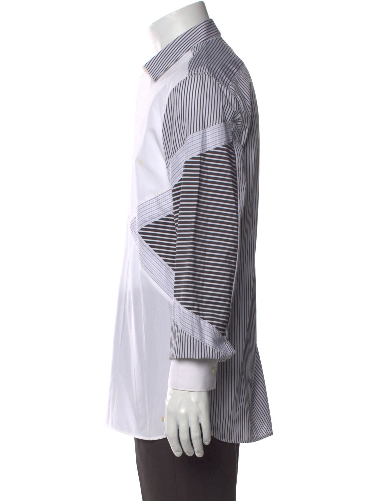 Neil Barrett Striped Long Sleeve Tuxedo Shirt