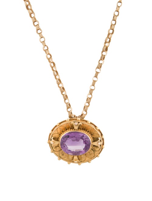 Necklace 20.74ct Amethyst Pendant Necklace