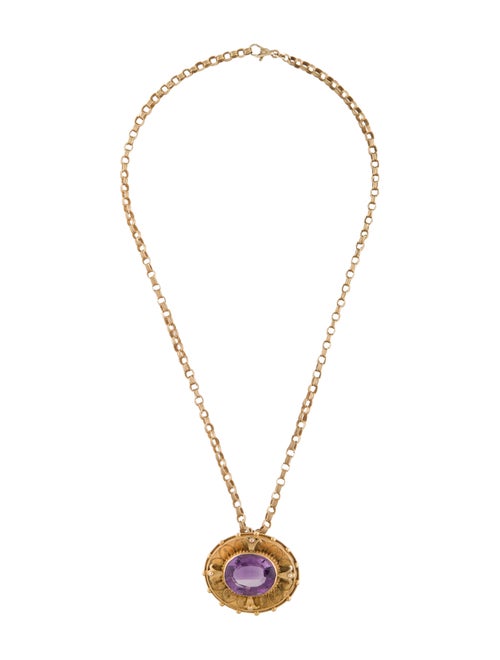 Necklace 20.74ct Amethyst Pendant Necklace