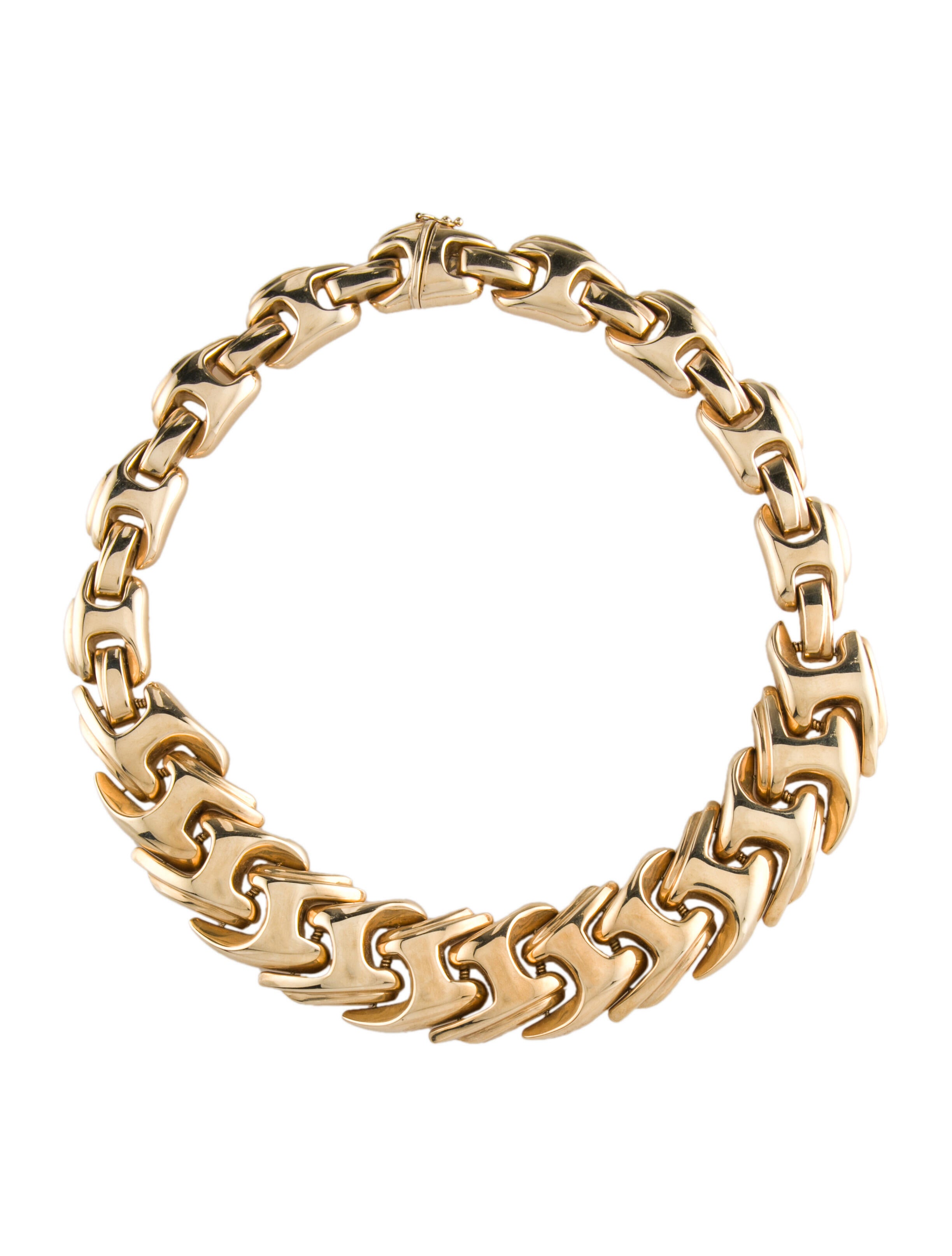 Necklace 14K Twisted Link Chain Necklace 14K Yellow Gold Collar