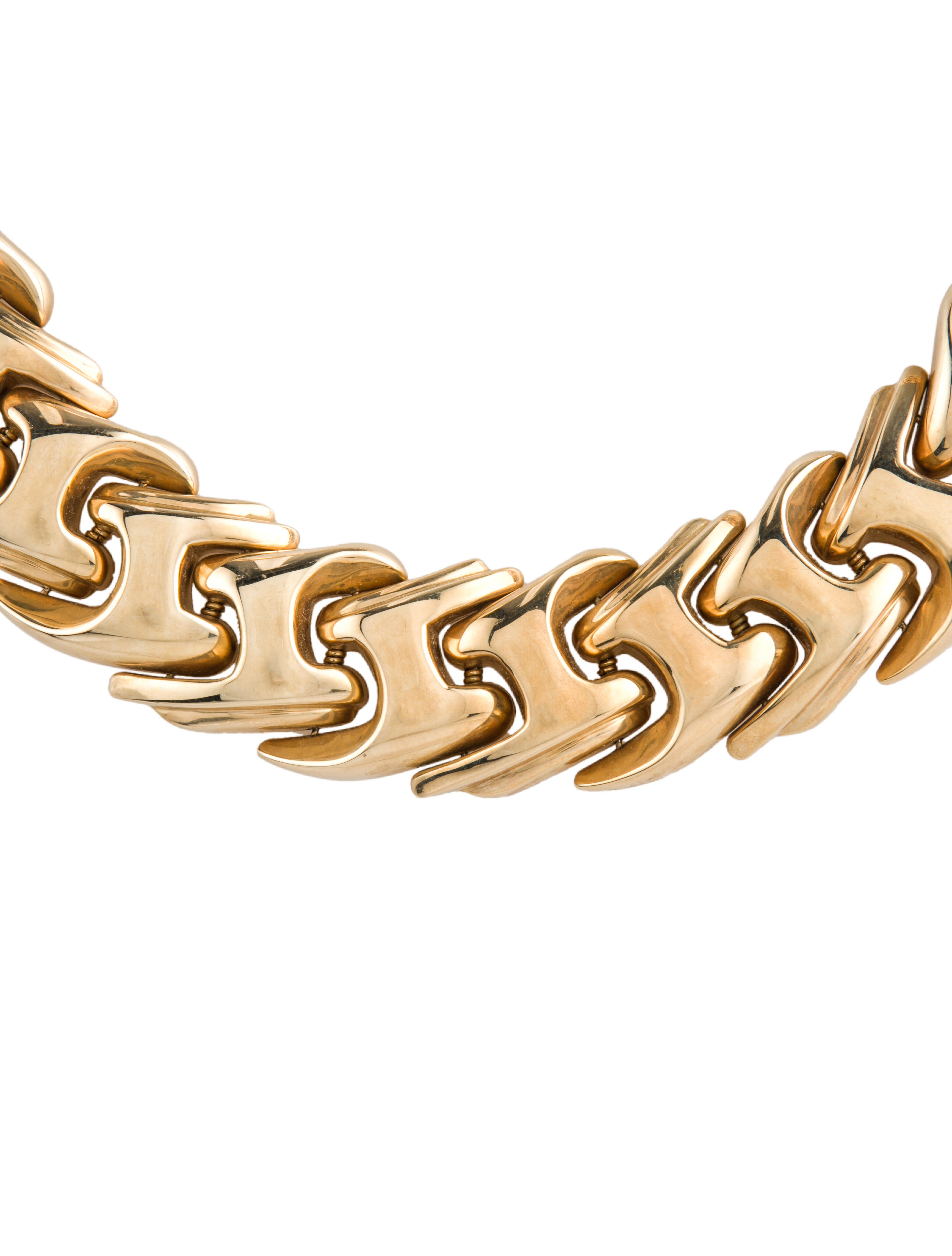 Necklace 14K Twisted Link Chain Necklace 14K Yellow Gold Collar