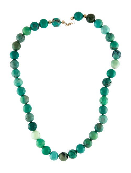 Necklace 14K Mixed Green Chrysocolla Bead Necklace