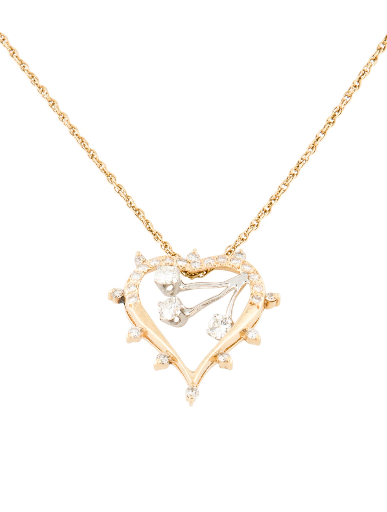Necklace 14K 1.47ctw Diamond Heart Pendant Necklace