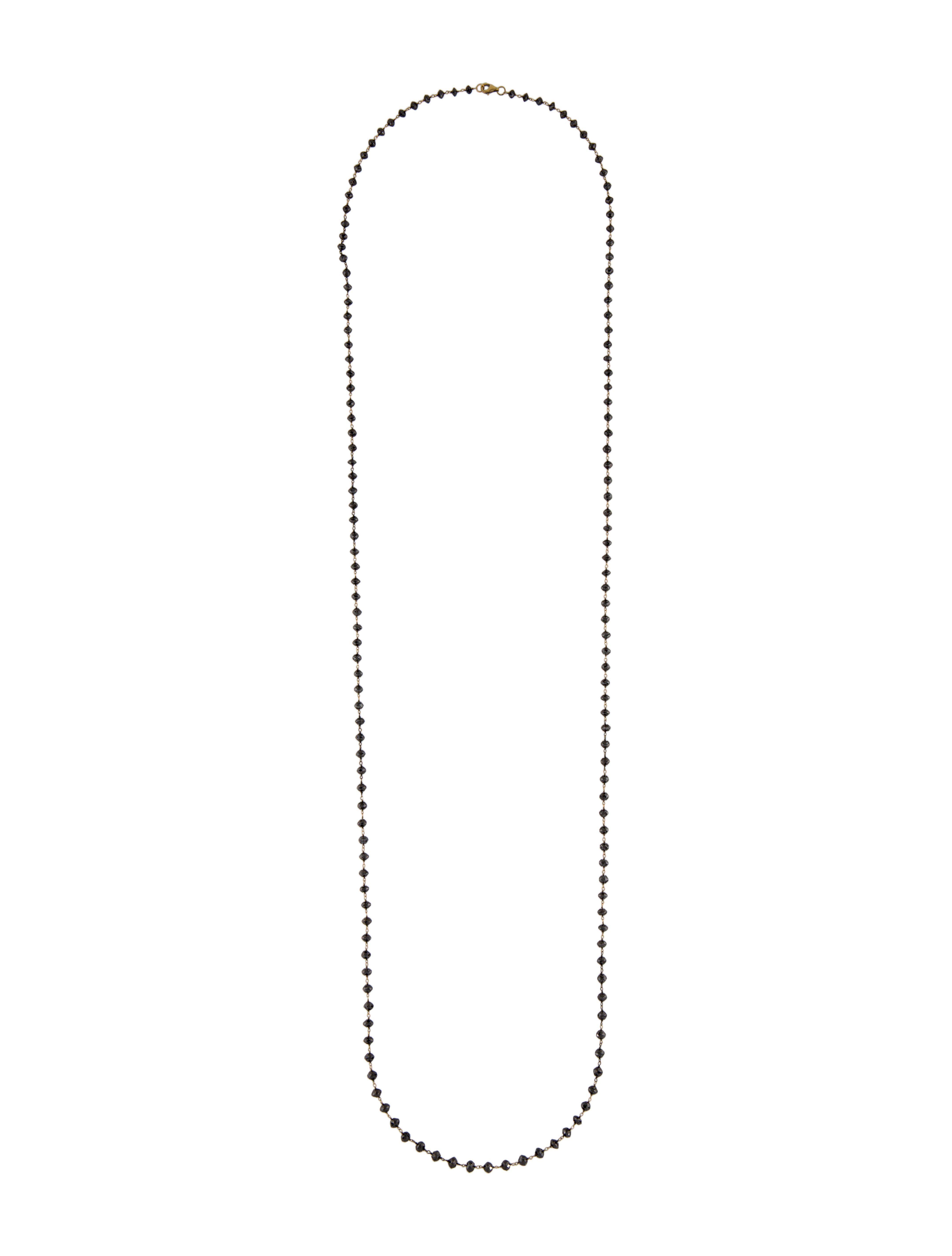Necklace 18K Diamond Bead Strand Necklace