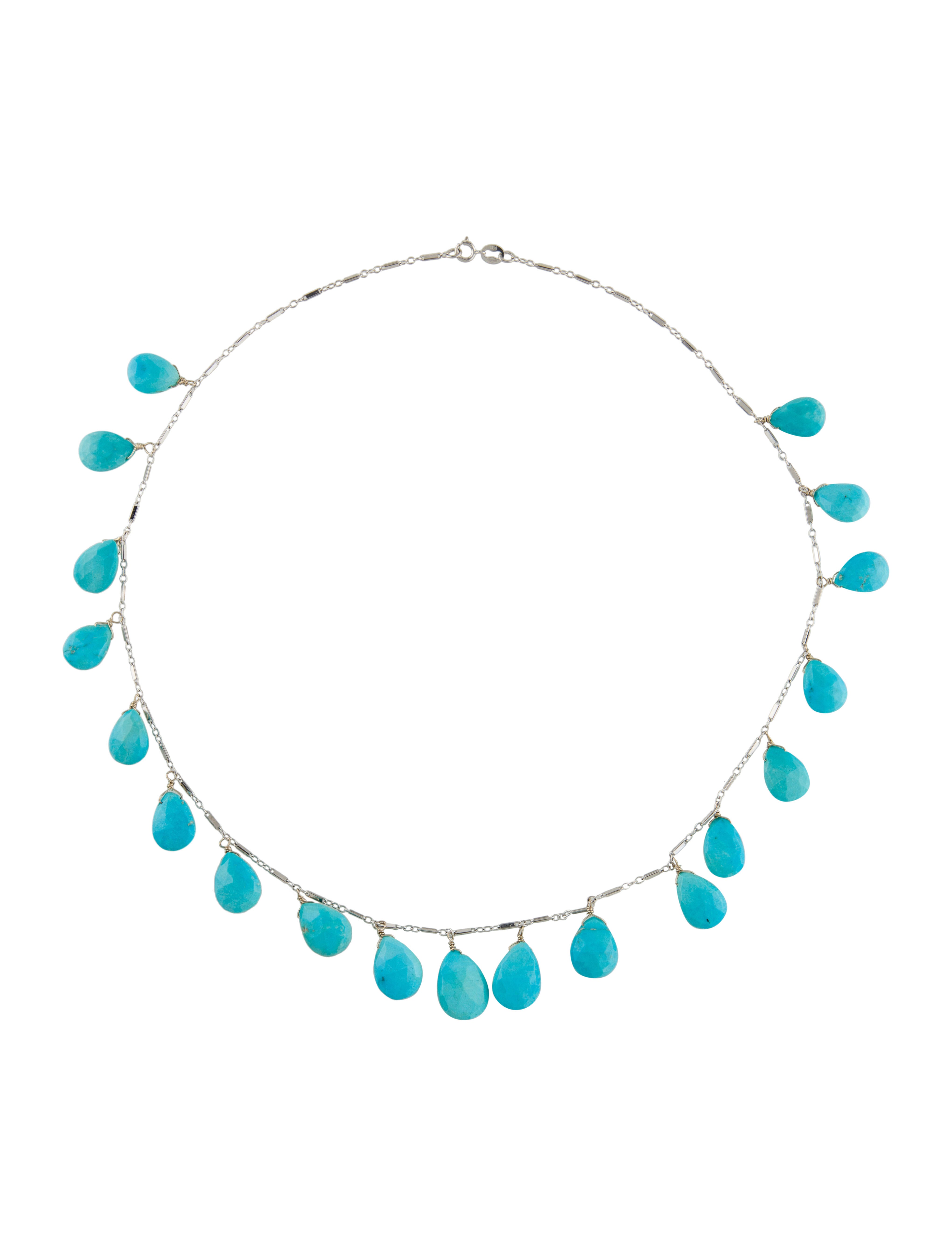 Necklace 14K Turquoise Drop-Bead Necklace