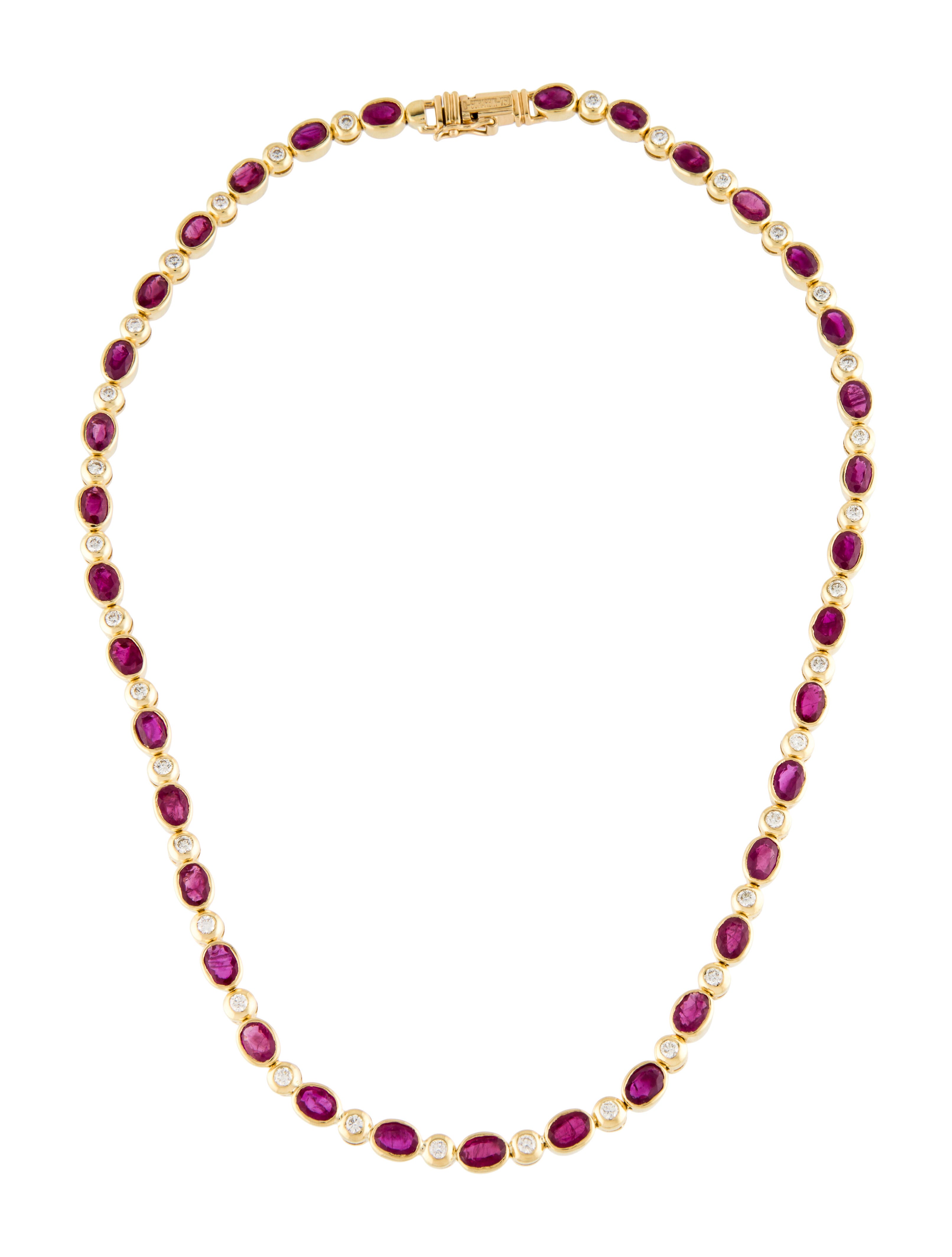 Necklace 18K Ruby & Diamond Station Necklace
